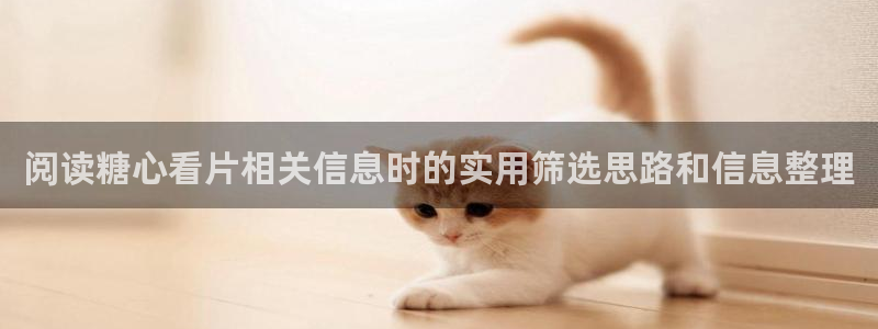 糖心在线免费看：阅读糖心看片相关信息时的实用筛选思路和信息整理